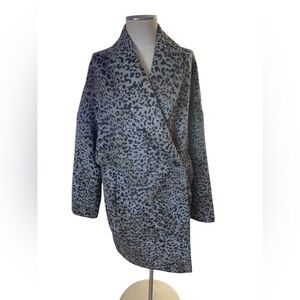 Lane Bryant Gray Leopard Print flux fur Jacket